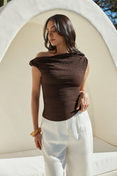 Sudden Clarity Mesh Top Brown