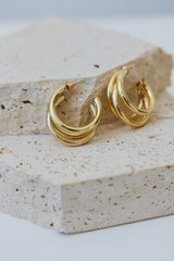 Life In Threes Earrings Gold