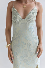 Far And Away Mesh Maxi Dress Sage