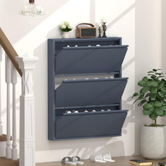 6 Inch Slim Wall Mounted Shoe Cabinet(No-Assembly)