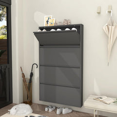 6 Inch Slim Wall Mounted Shoe Cabinet(No-Assembly)