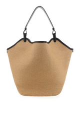 Sarah Shoulder Bag Natural Raffia Black