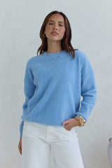 Winter Escape Knit Sweater Blue