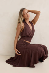 Dreamy Shores Halter Top Brown