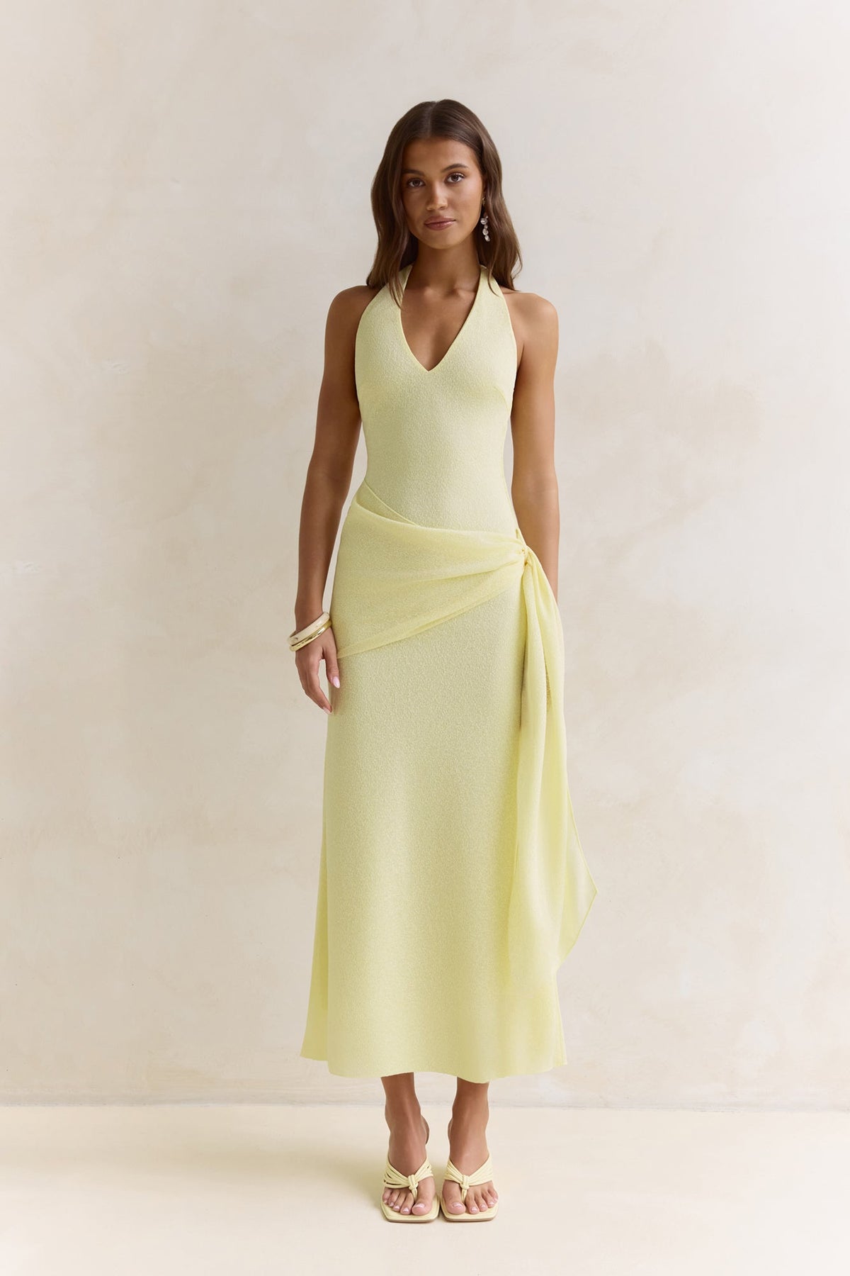 Sun Chasers Halter Maxi Dress Yellow