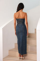 LIONESS Vista Denim Dress Denim Blue