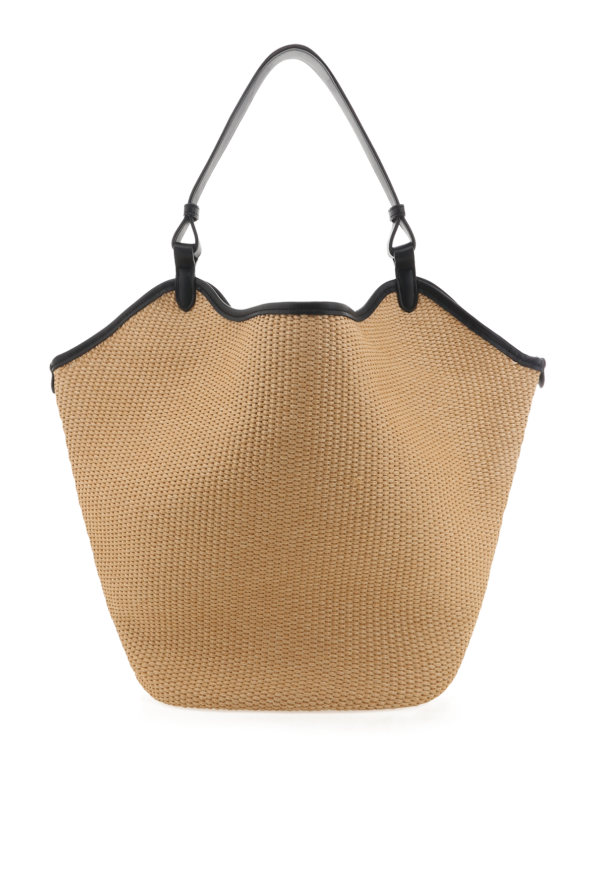 Sarah Shoulder Bag Natural Raffia Black